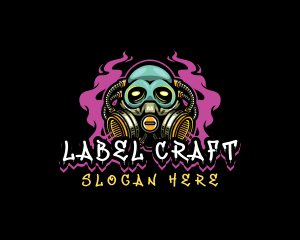 Skull Gas Mask Gaming logo design