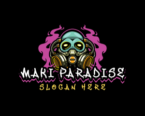 Skull Gas Mask Gaming logo design