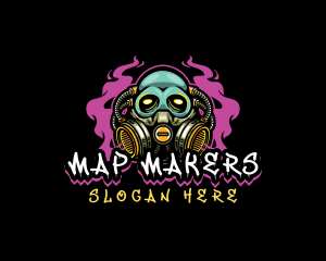 Skull Gas Mask Gaming logo design