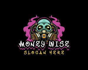 Skull Gas Mask Gaming logo design