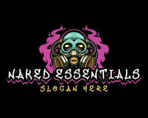 Skull Gas Mask Gaming logo design