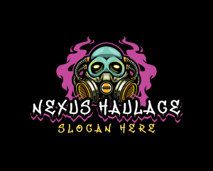 Skull Gas Mask Gaming logo design