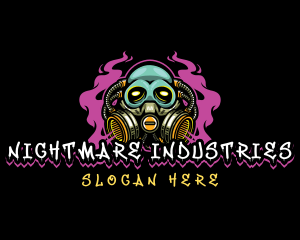 Skull Gas Mask Gaming logo design