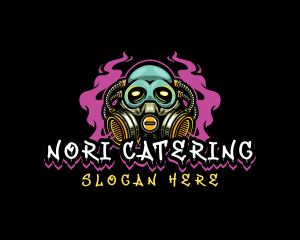 Skull Gas Mask Gaming logo design