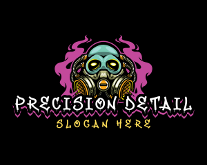 Skull Gas Mask Gaming logo design