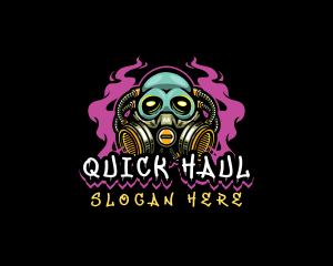 Skull Gas Mask Gaming logo design