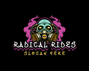 Skull Gas Mask Gaming logo design