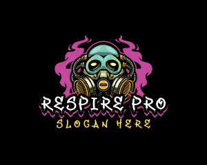 Skull Gas Mask Gaming logo