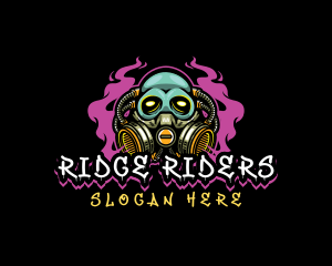 Skull Gas Mask Gaming logo design