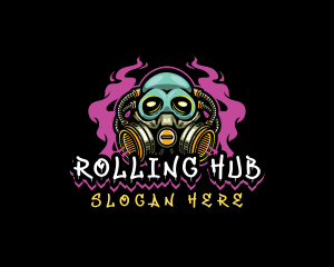 Skull Gas Mask Gaming logo design