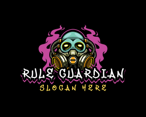 Skull Gas Mask Gaming logo design