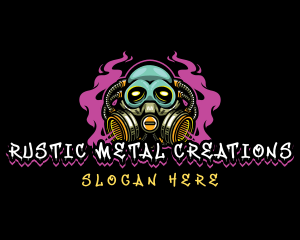 Skull Gas Mask Gaming logo design