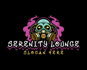 Skull Gas Mask Gaming logo design