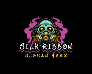 Skull Gas Mask Gaming logo design