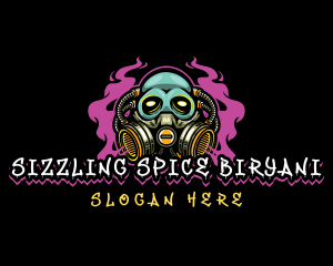 Skull Gas Mask Gaming logo design