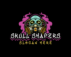 Skull Gas Mask Gaming logo design