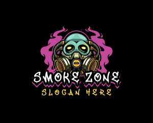 Skull Gas Mask Gaming logo design