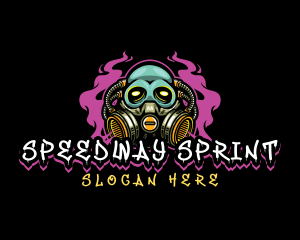 Skull Gas Mask Gaming logo design