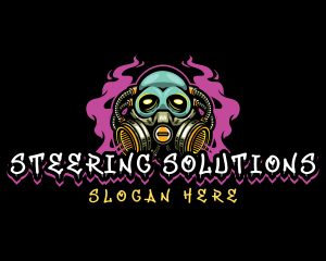 Skull Gas Mask Gaming logo design