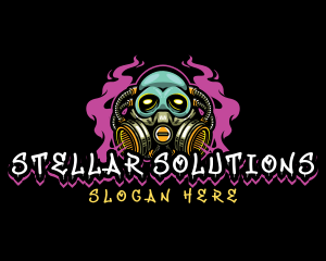 Skull Gas Mask Gaming logo design