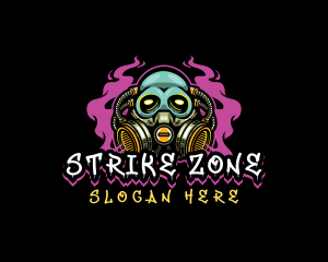 Skull Gas Mask Gaming logo design