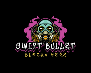 Skull Gas Mask Gaming logo design