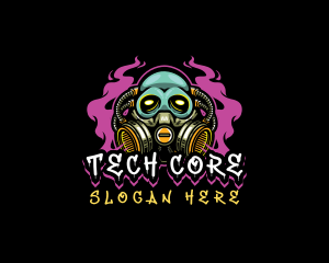 Skull Gas Mask Gaming logo design