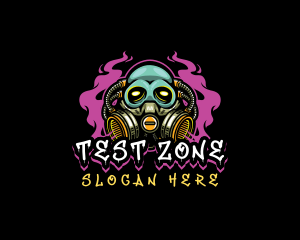 Skull Gas Mask Gaming logo design