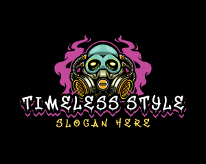 Skull Gas Mask Gaming logo design