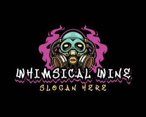 Skull Gas Mask Gaming logo design