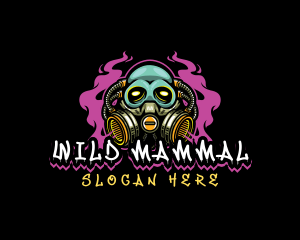 Skull Gas Mask Gaming logo design