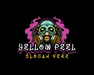 Skull Gas Mask Gaming logo design