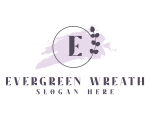 Leaf Wreath Beauty Watercolor logo design