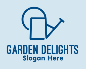 Blue Garden Watering Can  logo design