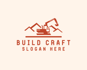 Industrial Excavator Mountain logo design