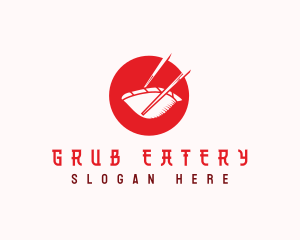 Gyoza Dumpling Chopsticks logo design