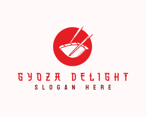 Gyoza Dumpling Chopsticks logo design