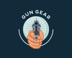 Hand Revolver Gun logo design