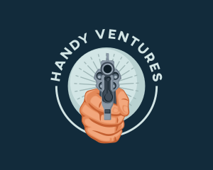 Hand Revolver Gun logo
