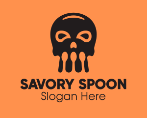 Skull Spoon Pirate logo design
