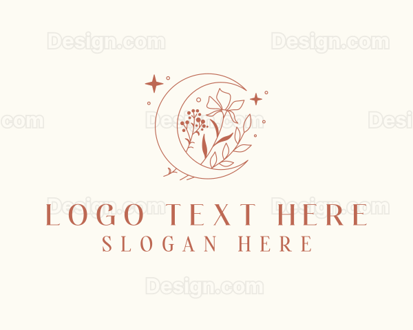 Boho Floral Moon Logo