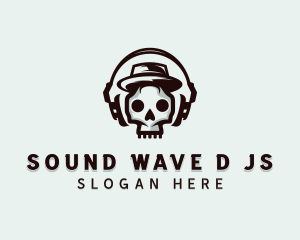 Skull Music DJ logo design