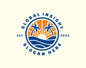 Tropical Beach Ocean Logo