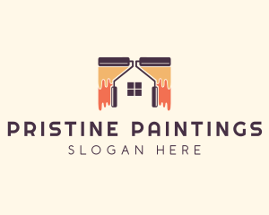 Paint Roller House Renovation logo design