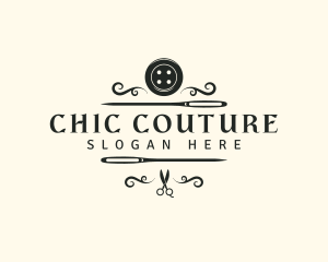 Fashion Needle Button logo design