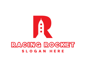 Rocket Ship Letter R logo design