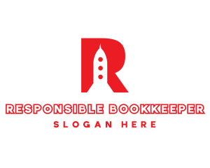 Rocket Ship Letter R logo design