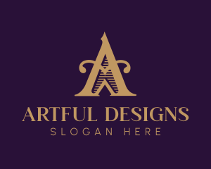 Elegant Antique Medieval Letter A logo design