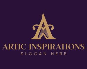 Elegant Antique Medieval Letter A logo design