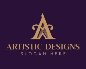 Elegant Antique Medieval Letter A logo design